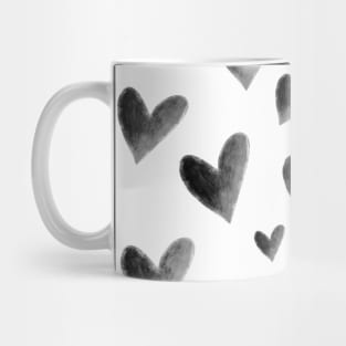 Black and White Hearts Pattern Mug